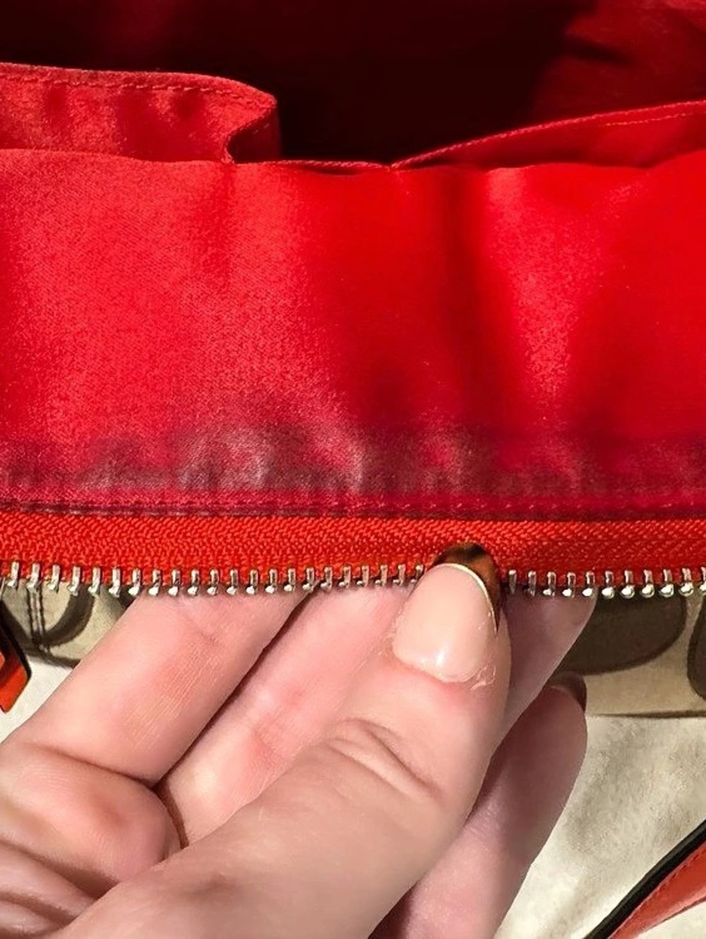 Coach Signature Canvas Tote in Brown & Orange - Picture 10 of 10